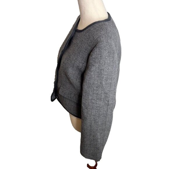 J.Crew $228 Wool Blend Herringbone Lady Jacket Grey Size 18 CB323 - Picture 5 of 10